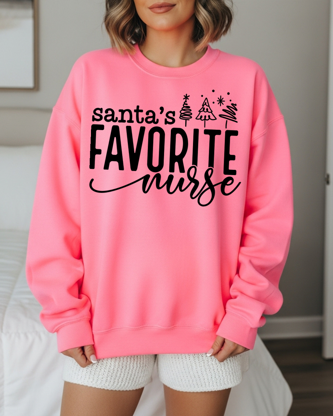 Santa’s Favorite Nurse Women’s Crewneck
