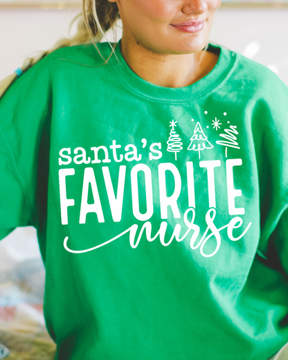 Santa’s Favorite Nurse Women’s Crewneck