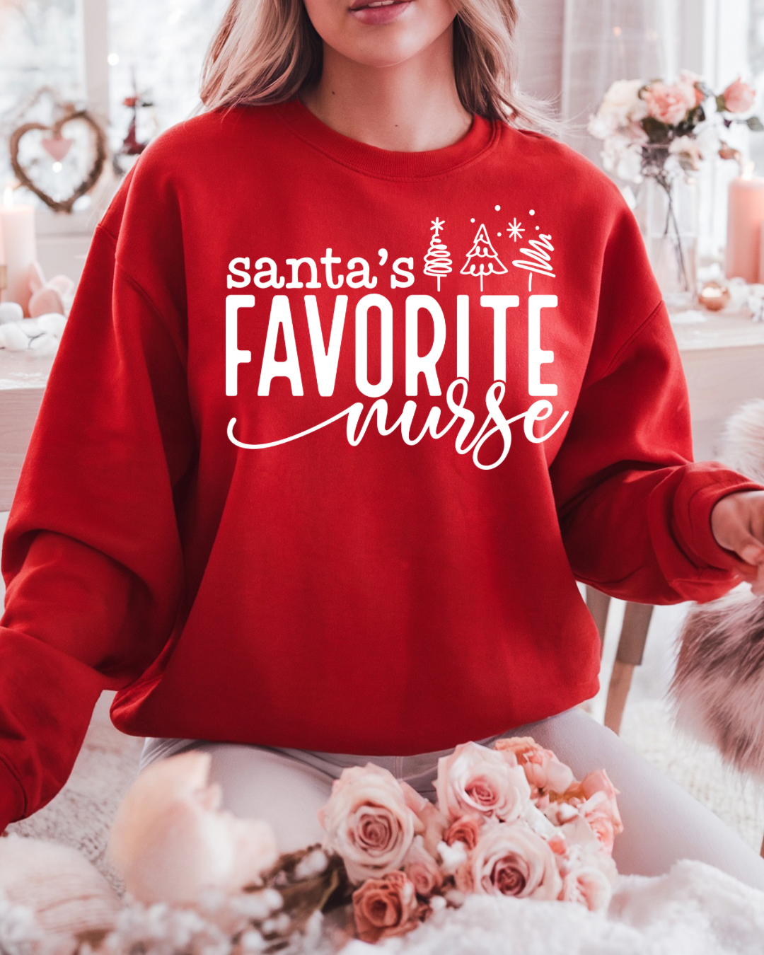 Santa’s Favorite Nurse Women’s Crewneck