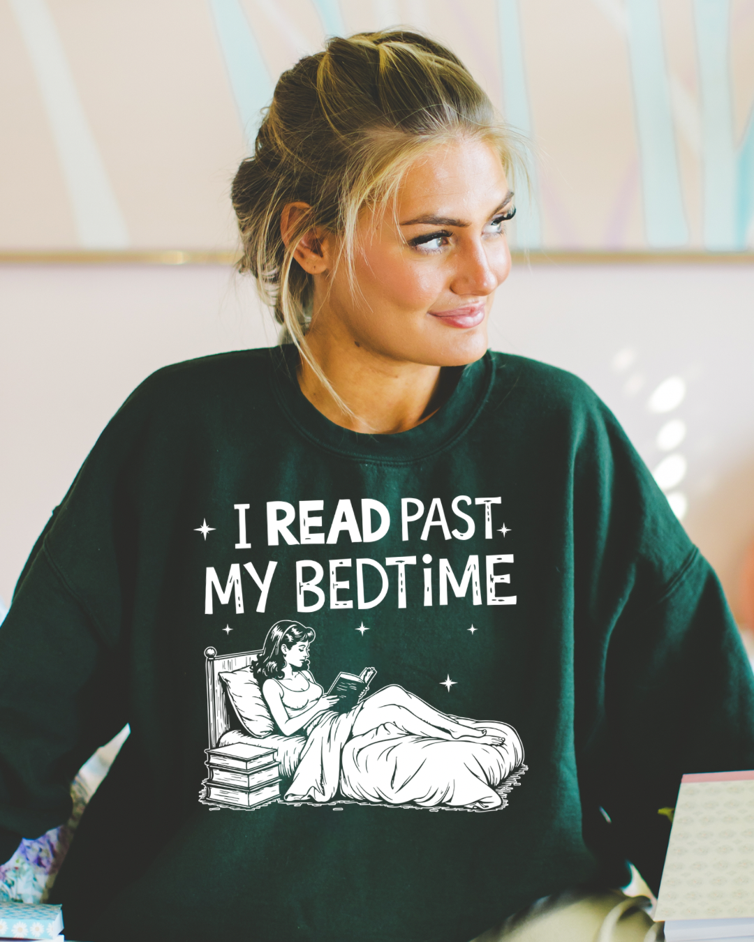 I Read Past My Bedtime Women’s Crewneck Sweatshirt