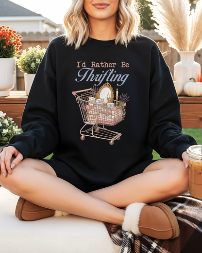 I’d Rather Be Thrifting Women’s Crewneck Sweatshirt