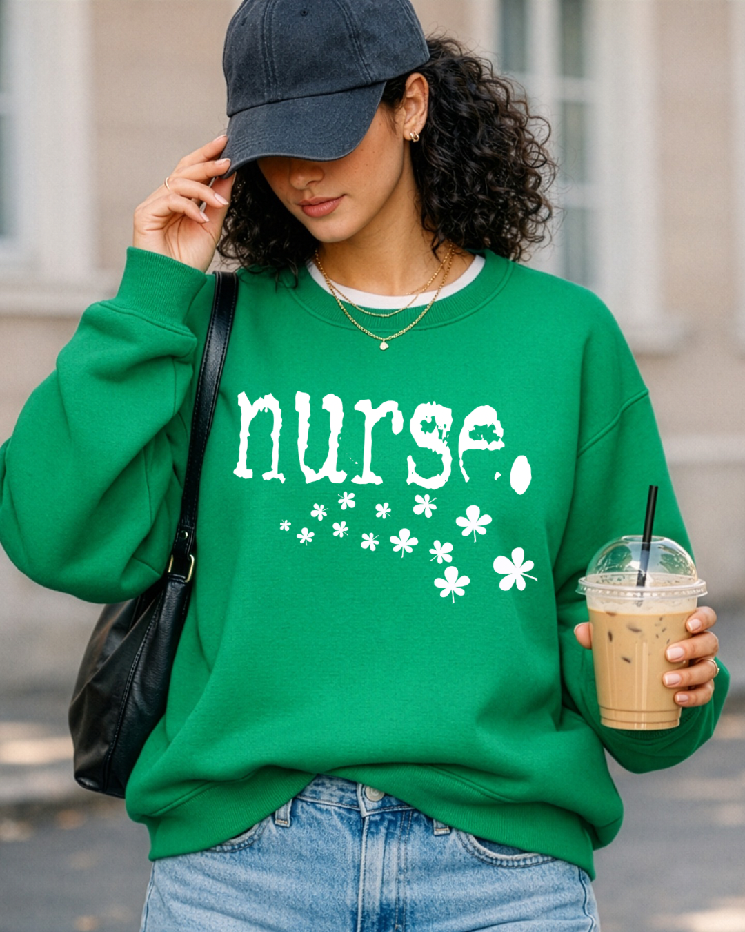 Nurse Clover Graphic Women’s Crewneck