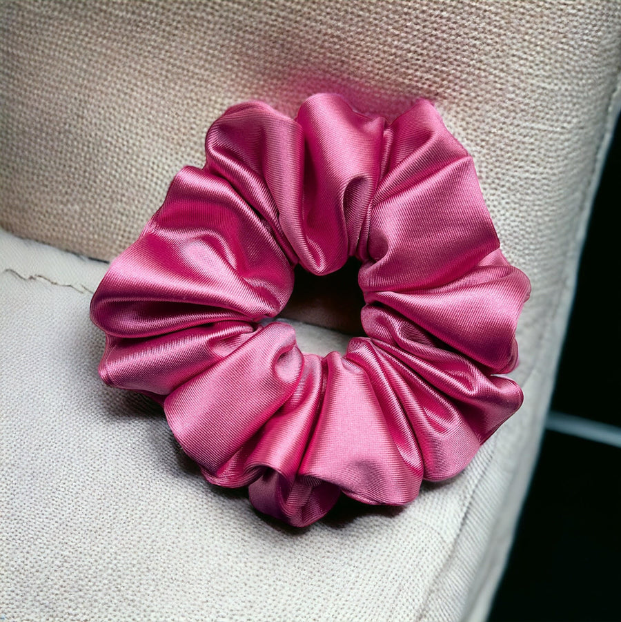 Pretty in Pink Satin Scrunchie